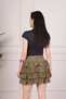 Khaki Skirt with Belt Detail and Layered Shorts - 4