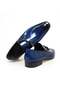 Dark Blue Laceless Genuine Leather Men's Shoes - 2