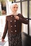 Brown Skirt Chiffon Jacket Set - 4