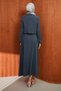 Navy Blue Jacket Dress Double Combination Set - 5