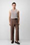 Brown Lyocell Relaxed Fit Pleated Men's Trousers - 3