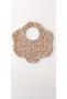 2-Piece Floral Leopard-Beige 100% Cotton 8-Layer Muslin Baby Drool Bib Set/Nickel Free Snap Fastener - 2