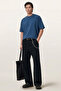Overz Men's Oversize Basic Plain Indigo T-Shirt 100% Cotton Comfortable Fit