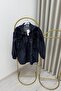 Ecru Tex Denim Fabric Detailed Hooded Jacket with Drawstring Waist - 7