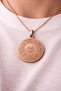 Men's and Women's Copper Pendant with Ayetel Kürsi and Allah Word Model Medallion Talisman Necklace - 2