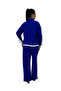 Plus Size Viscose Zippered Top and Bottom Women's Sporty Stylish Set with Elasticized Sleeves and Stones - 3