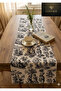 Modern Classic Figured Nature-Themed Linen Stain-Resistant Table Runner Cover 145X45 cm - 2