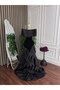"Viola" Black Evening Dress - Royal Elegance with Enchanting Draped Design - 7