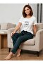 Soft Textured Cotton Home Wear Women's Pajama Set Short-Sleeved Sweet