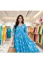 Women Floral Printed with embroidered Alia Cut Anarkali Dress with Dupatta, Premium Mal Mal Cotton - 4