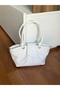 Faux Leather Women's Hand and Shoulder Bag with Strap Knot Detail