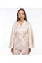 Rose Gold Textured Casual Women Kimonos