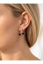 Twin Light Earrings Gold Plated 3 Stone Earrings - 2