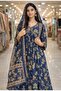 Women Floral Printed with embroidered Alia Cut Anarkali Dress with Dupatta, Premium Mal Mal Cotton - 4