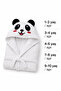 Cute White Panda Figured Children's Bathrobe for Ages 1-10 |   Fun |   Daily | Embroidered - 2
