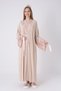 New Season Mink Maternity Stylish Lace Detailed Summer Design Buttoned Full Length Dressing Gown Nightgown Set - 4