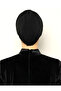 Crossed Three-Striped Sea Bonnet Ready-made Hijab Hijab Bonnet Black - 4