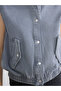 Nevavm Shirt Collar Women's Jean Vest with Difference in Color - 3