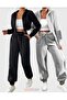 (3 Pieces) Black-Gray-Anthracite Jogger Sweatpants - 6