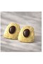 Xuping Brown Stone Steel Gold-Plated Earrings Non-Tarnish Vintage Anti-Allergic Vip Luxury Women's Earrings