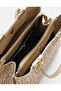 Women's Cream Multi-Compartment Convenient Crocodile Vegan Leather Crossbody Hand and Shoulder Bag - 2