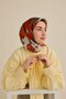 Twill Silk Scarf Belt Pattern Brown 90X90 - 2