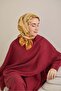 وشاح حريري من التويل بنمط برتقالي غامق 90x90 - 5