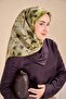 وشاح حرير تويلي فلورال دريم أخضر فضي 90x90 - 2