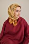وشاح حريري من التويل بنمط برتقالي غامق 90x90 - 4