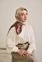 Twill Silk Scarf Shawl Pattern Ivory 90X90 - 3