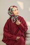 وشاح حريري من التويل بنمط زهور تجريدي فوشيا 90x90 - 5