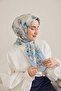 Twill Silk Scarf Shawl Pattern Ecru 90X90 - 4