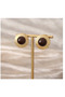Xuping Stud Earring with Stone - Gold Plate Round Vintage Antiallergic Stainless Steel Vip Women's Earrings - 6