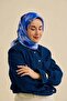 Twill Silk Scarf Floral Pattern Baby Blue 90X90 - 4