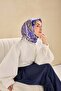 وشاح حرير تويل بنمط فني أرجواني 90x90 - 4