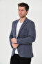 سترة رجالية بقصة ضيقة باللون الأزرق الفاتح - 2