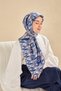 Twill Silk Scarf Serenit Cream Blue 90X90 - 2