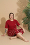 Capri Short Sleeve Pajama Set Women's Plus Size Milan Fabric - 2