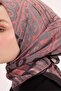 Viscose Velora Scarf Four Seasons Antique Motif Pattern Dark Gray 90X90 - 5