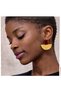 Xuping Vintage Half Moon Geometric Colorful Stone Earrings - Steel Anti-Allergic Vip Non-Tarnish Luxury Women's Earrings