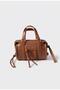 Mini Cylinder Form Multi-Compartment Hand and Shoulder Bag