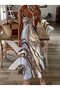 Women's Strappy V-Neck Patterned Long Single Jersey Dress