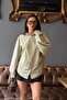 Women's Khaki Oversize Modal Shirt – Minimal Elegance Mlb178 - 2