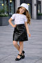 3-Piece Combination with Pearl Detailed Leather Skirt - Age 2/10 - 31703