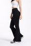 Voguefit Women's Comfort Spanish Leg High Waist Gathering Leggings Pants - Black - 6