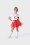 Girl's April 23Rd Costume - White Moon Star T-Shirt and Red Tutu Skirt Set - 5