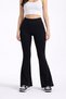 Voguefit Women's Comfort Spanish Leg High Waist Gathering Leggings Pants - Black - 5