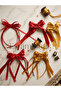 Red Gold Ready-Made Bow Set, Birthday, Cake, Background Decoration, Balloon and Wall Decoration 20 Pieces - 2