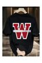 Unisex Women/Men Oversized Printed Cotton Crew Neck Short Sleeve BLACK T-shirt