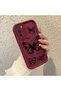 Oppo A16/A16S Compatible Claret Red Butterfly Silicone Case with Camera Protection, Shock Absorption, Comfortable Grip